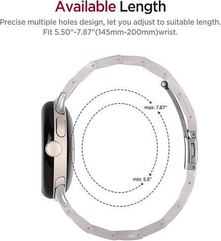 Miimall Resin Band Compatible for Google Pixel Watch 3 41mm/Pixel Watch 2/Pixel Watch Band for Women men, Lightweight, Thin Adjustable Bracelet Metal Clasp Replacement Strap for Google Pixel Watch in Saudi Arabia