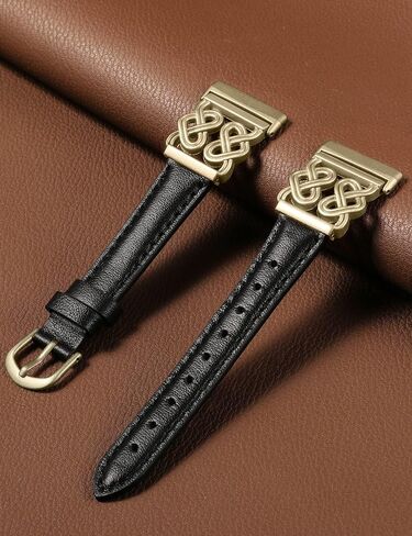 TOYOUTHS Leather Band Compatible with Fitbit Versa 4/Versa 3/Sense 2/Sense Bands Women, Elegant Dressy Slim Leather Strap with Designer Celtic Heart-Shaped Knot Buckle for Versa 4 Sense 2 Smartwatch in Kuwait