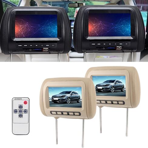شاشات مسند DVD DVD 2 شاشات ، 2pcs Universal 7 في HD Car Headrest Video Player in Kuwait