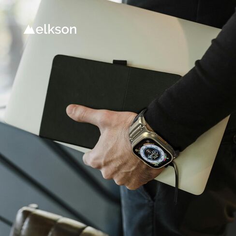 elkson Bands Compatible with Apple Watch Ultra 2/1 49mm, Fusion Series Rugged Durable Strap with Metal Connector to Match Ultra's Titanium Case for iWatch 49 mm Men Black in Saudi Arabia