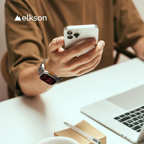 elkson Bands Compatible with Apple Watch Ultra 2/1 49mm, Fusion Series Rugged Durable Strap with Metal Connector to Match Ultra's Titanium Case for iWatch 49 mm Men Black in Saudi Arabia