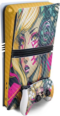 Gaming Skin Compatible with Sony PlayStation 5 PS5 Pro Console - Retro Gamer 4 - Premium 3M Vinyl Protective Wrap Decal Cover - Easy to Apply | Crafted in The USA by MightySkins in Saudi Arabia