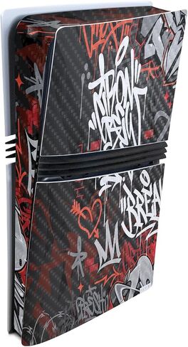 Glossy Glitter Gaming Skin متوافقة مع محرك أقراص Sony لأجهزة PS5 الرقمية - العلامة الحمراء - قسط 3M فينيل وافرة لالتصاق الغلاف - من السهل تطبيق | مصنوع في الولايات المتحدة الأمريكية من قبل Mayyskins in Kuwait