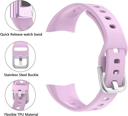 FITVII Silicone Watch Band Compatible FINO 2 Fitness Tracker, Quick Release Soft Rubber Replacement Adjustable Strap for FINO 2 1.45'' Smart Watch in Saudi Arabia