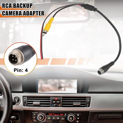 X AutoHaux 1PCS Car Camer Camera Adapter 4 pin to RCA Adapter M12 4-pin male to rca av mal in Saudi Arabia