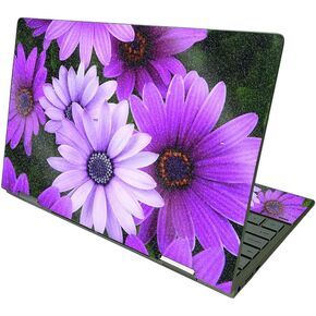 MightySkins Glossy Glitter Skin Compatible with HP Envy x360 13" (2021) - Purple Flowers | Protective, Durable High-Gloss Glitter Finish | Easy to Apply and Change Styles | Made in The USA