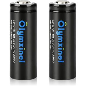 18500 3.2v Solar Battery 1200mAh: LiFePO4 18500 3.2 volt 1200mah 3.84wh Solar batteries for Outdoor Garden Solar Lights, Flashlight (2 Pack)