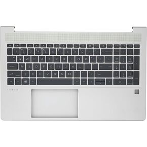Replacement Upper Case Palmrest for HP Probook 450 G10 Series Laptop with Non-Backlit Keyboard Assembly N43875-001 Silver