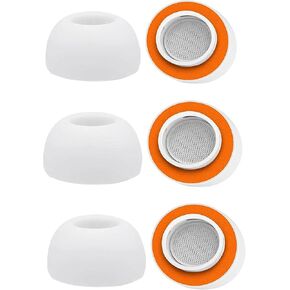 3Pairs Ear Tips for AirPods Pro 2nd Generation Earbuds,Anti-Slip Memory Foam Replacement with Noise Reduction Hole,Silicone Cover+Orange Foam Eartips for Apple AirPods Pro2 Fit in Charging Case