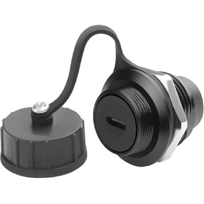 QIANRENON USB 3.0 to USB C Threaded Fixing Waterproof Adapter 5Gbps USB3.0 Female to USB Type C Female Feedthrough Bulkhead Mount Connector Receptacle 5V/1.5A, for Outdoor Data Transfer Charge