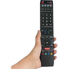 Replaced Remote Control Compatible for Sharp LC60LE857U LC-60LE650U LC-52LE832U LC-52LE810UN LC-70LE835U LC46LE832U AQUOS LED LCD HD TV with Netflix 3D Button