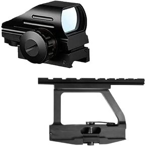Red Green Dot Sight - 4 Reticle Reflex Sighting Hunt Optics Riflescope and Tactical AK Side Scope Mount Quick QD 20mm