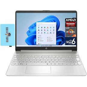 HP 15.6 "(1366x768) HD LAPTOP (AMD RYZEN 3 5300U 4-CORE ، 8GB RAM ، 256GB PCIE SSD ، AMD RADEON ، WIFI 6 ، Bluetooth 5.1 ، WebCAM ، Win 11 Home S-Mode) W/DKZ Hub