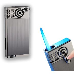Jet Flame Torch Lighter,Retro Rocker Arm Lighter,Windproof Metal Lighter,Adjustable Refillable Butane Lighter, Cool Pocket Creative Lighter,Unique Lighters Gift for Men (Without Gas) (01#)