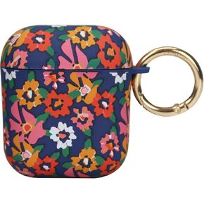 Packed Party for AirPods Case Cover, Soft Silicone Protective Cover with Detachable Gold Hook, Compatible with Apple AirPods 2nd 1st Generation Charging Case, Flower Shop Earbuds Case Cover