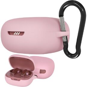 Geekria Silicone Case Cover Compatible with JBL Live Pro 2TWS True Wireless Earbuds, Protective Earphones Skin Cover with Keychain Hook, Charging Port Accessible, Support Wireless Charging