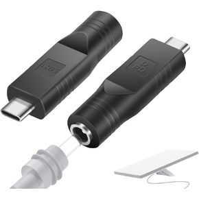 Lenink USB C to DC Adapter for Starlink Mini, 2 PCS USB C Male to DC Female Adapter Type C Converter for Starlink Mini Work with 20V 65W+ PD Source (Black)