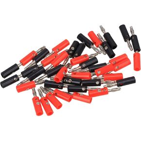 RDEXP 40pcs Nickel Plated 4mm Multimeter Probe Banana Plug Male Screw Type Connectors