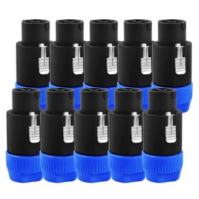 10pcs 8 Pole Speakon Connector - Pack of 10 Pro Audio Jack Amplifier NL8 Speak-On Quick Lock Plugs - Compatible with Neutrik Speak-On NL8FC, NL8FX, NL8MP for Loudspeaker Connection