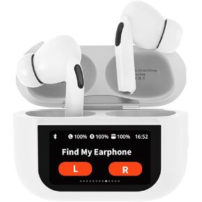 Smartbuds Touch Screen Earbuds Bluetooth 5.4 Transparency Mode 98% Active Noise Cancellation TWS Earphones, ANC Wireless Earbuds with Screen Control for iPhone Samsung Android