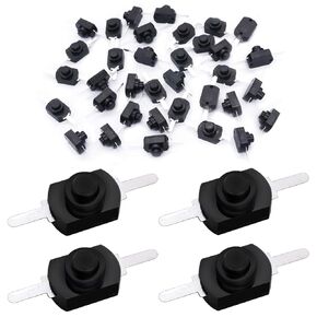 TWTADE 30 PCS Latching Mini Push Button Switch DC 30V 1A ON/Off Torch Flashlight Mini Switch KAN-15