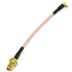 E-outstanding 1PC MMCX Pigtail Male Coaxial Cable Adapter Right Angle to RF RG316 SMA Female Antenna Connector with 0.39 Inches 4 Inches