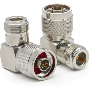 2PCS N Connector, N Type Right Angle Adapter, N Female to N Male Elbow Coax Connector, Low Loss Type N 90 Degree Adapter for Radios, Antenna, Broadcast, LMR