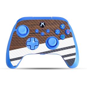 Carbon Fiber Gaming Skin Compatible with PowerA Xbox Series X|S Enhanced Wired Controller - Wood Formal - Premium 3M Vinyl Protective Wrap Decal Cover | Crafted in The USA by MightySkins