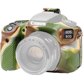 easyCover Silicone Protection Cover for Canon 90D Camera, Camouflage