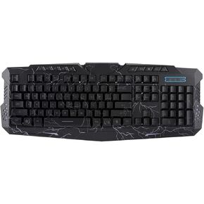 Cuifati Wired Gaming Keyboard,104-Key Wired Keyboard A878 English ThreeColor Backlight,Gaming Keyboard with Nonslip Patch,Slim Backlit Keyboard for Win7 / 8 / /XP / 2000