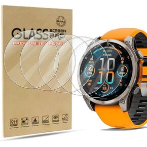 5 Pack Screen Protector Compatible with Garmin Fenix 8 AMOLED 47mm,Tempered Glass Screen Protector Film for Fenix 8 47mm