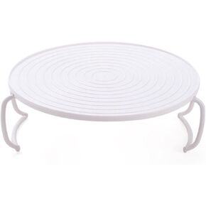 Microwave Heating Tray, Multifunctional Stackable White Round Food Steaming Rack, Food Tray Shelf with Handles for Kitchen
