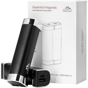 Hand Warmers Rechargeable,10000mAh Split Magnetic Reusable Electric Hand Warmer Power Bank 2-Pack,Electric Hhand Warmer Great for Outdoors 、Great Gifts for Men/Women in Cold Winter-Black.