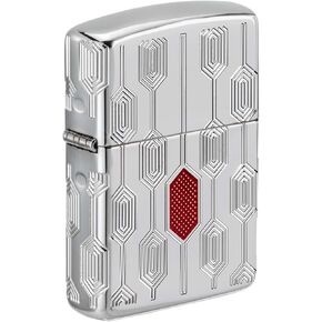 Zippo Lighter: Armor Deep Carve Multicut Pattern - High Polish Chrome 49881