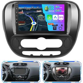 NHOPEEW Car Stereo for Kia Soul 2014-2019, [2+64G] 9 inch HD Touchscreen Android 13 Radio - Wireless Carplay and Android Auto, DSP, WiFi, GPS, Mirror Link, FM/RDS Radio, SWC + AHD Backup Camera