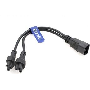 Eonvic IEC 320 C14 to 2xC5 Power Cord, Male Plug C14 to 2xC5 Plum Mickey Mouse Power Cord IEC-320 Service Adapter Conversion