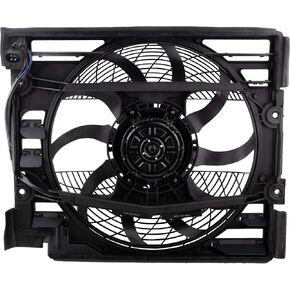 BOXI 621-204 Condenser Cooling Fan Assembly Fits for BMW E39 5Series 528i 2.8L 540i 4.4L 1997 1998/64548380780 64548370993 BM3113110 621204 611220