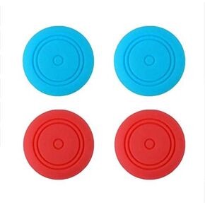 4 PCS Silicone Analog Joystick Thumb Stick Grip Thumbstick Cap Cover for Nintendo Switch NS Joy-Con (Blue+Red)