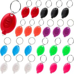 24 Pack Mini Led Flashlight Keychain Portable Ultra Bright Small Flashlight Key Ring for Outdoor Night Activities and Emergency Lighting (Color Set 1)