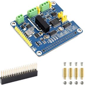 2-CH CAN FD HAT 2-Channel Isolated CAN FD Expansion HAT for Raspberry Pi 5/ 4B/3B+/3B/Pi Zero W/WH/Pi Zero 2W WH/and Jetson Nano, Support CAN FD, MCP2518FD CAN Controller + CAN Transceiver Chip