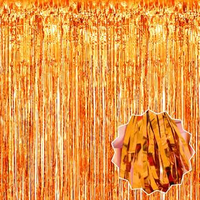 3 Pack Red Foil Fringe Curtains Backdrop, 3.28 x 8.2 Ft Metallic Streamers Tinsel Curtains Background for Photo Booth, Birthday, Christmas, Halloween, Thanksgiving, New Year Party Decorations