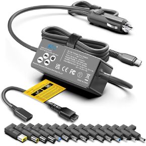 KFD Universal Laptop Car Charger PD 100W 90W 87W 67W 65W 61W 45W USB C DC Adapter for MacBook Surface Lenovo Dell HP Gateway Asus Acer Samsung Sony Monitor LG TV Soundbar Speaker Power Station Cord