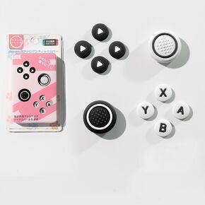 Silicone Thumb Grip Replacement for Nintendo Switch/Switch OLED D-Pad ABXY Button Sticker Cross Thumb Grips Sets (Green+Blue)