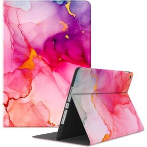 Case for iPad 6th/5th Generation 2018/2017, for iPad Air 2 2014 / Air 1 2013 9.7 inch, Multi-Angle Viewing Stand 9.7" Cover, Folio Auto Wake/Sleep iPad 6/5 Gen Case Cute (Marble Pink)