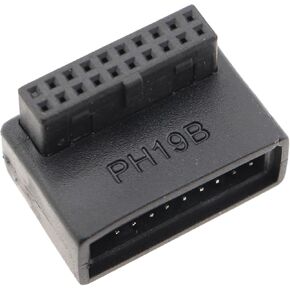 Desktop Computer Motherboard USB 3.019/20P Socket Pin Connector 90 Degree Turning Header Aligner with Shell Male to Female Socket for Desktop Motherboard Internal Connector