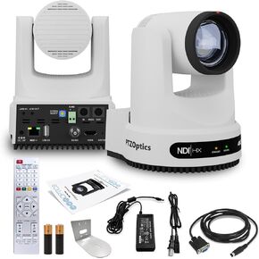 PTZOptics Move 4K SDI/HDMI/USB/IP PTZ Camera with 12x Optical Zoom (White) (PT12X-4K-WH-G3) + Universal Wall Mount (White)