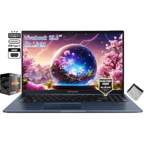 ASUS Vivobook 15.6" Slim Business Laptop - AMD Ryzen 7 7730U - 40GB RAM 1TB SSD - FHD - Webcam - Backlit KB - USB C - Win11 Home - w/Cloth