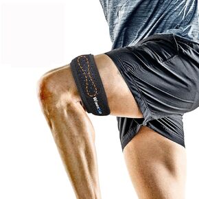IT Band Strap, Adjustable Iliotibial Band Syndrome Brace, Athletic Stabilizer for Men, Women, Knee Support Strap for Running, Cycling, Hiking, Exercising, etc (Black, 1 Pc)