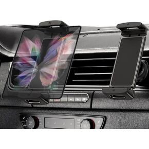 Phone Holders for Your Car, Air Vent Car Phone Holder Mount for iPhone, Android, Rotatable Tablet Holder for Car, Compatible with iPad, Z Fold 6 5, Automobile Cradle for 4.7-12.9'' Devices (H)