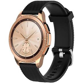 Replacement for Samsung Galaxy Watch (42mm) Bands, 20mm Galaxy Watch Band Silicone Replacement Bracelet Strap fit Samsung Galaxy Watch SM-R810 Smart Watch Small Black